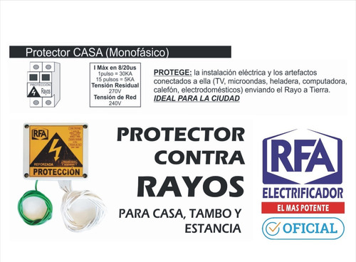Protector Contra Rayos - Casa Monofasico - Rfa Directo