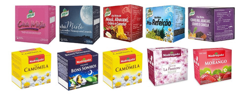 10 Chá Misto Combo Kit Madrugada Flores E Chás Com 10 Sachês