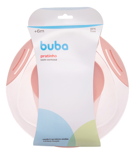 Pratinho Infantil Fundo Com Ventosa 6m+ Rosa Buba 18862