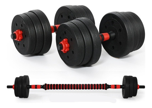 Set 2 Mancuernas 20kg Total Disco Cementado Fitness Pesas