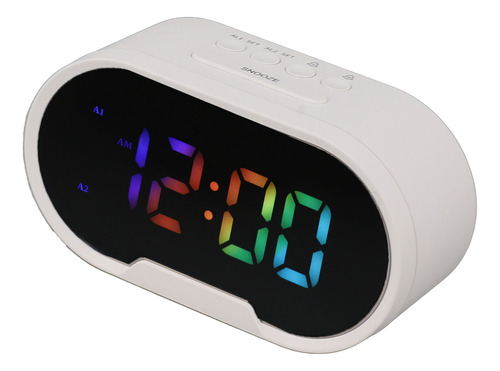 Reloj Led, Alarma Digital, Dígitos Grandes, Pantalla A Color