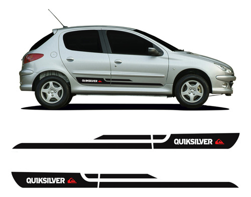 Faixa Peugeot 206 207 Quiksilver Adesivo Preto Lateral Sport