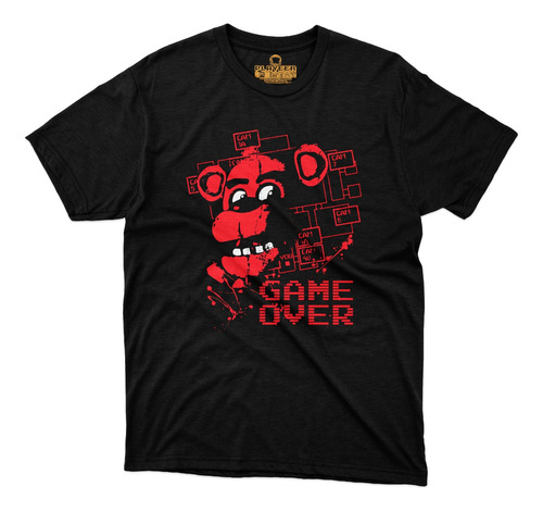 Playera Five Nights At Freddys Game Over Red Video Juego Oso