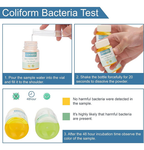 2 Piezas De Kit De Prueba De Bacterias Coliformes Y 100 Tira