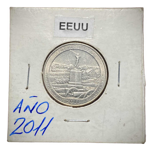 Moneda 1/4 Dólar Estados Unidos 2011 Gettysburg Km 494