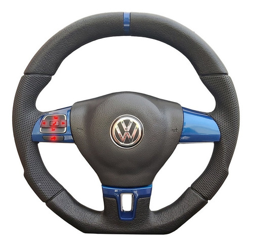 Volante Sport Azul Controle Led Vw Gol G2