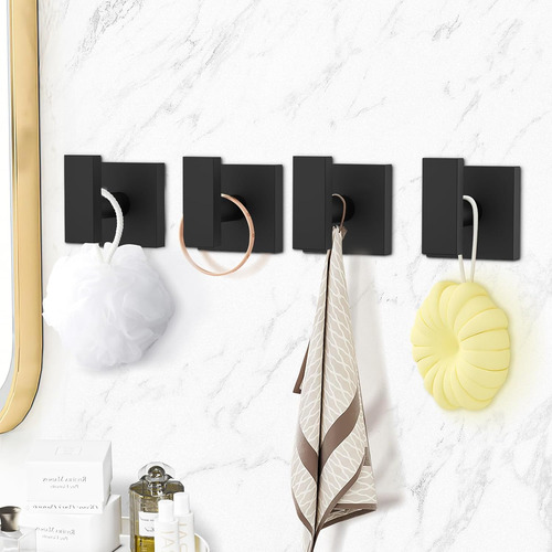8 Ganchos Mixtos Para Toallas De Baño (4 Piezas Cuadrados 4