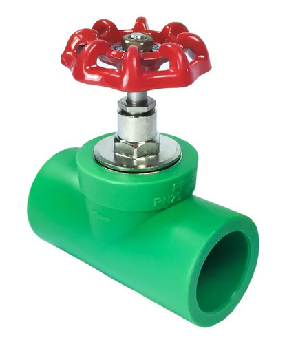 Llave De Paso Ppr Manilla Redonda Roja  20 Mm Color Verde