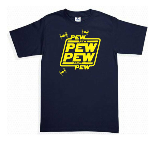 Playera Star Wars Logo Pew Pew Naves Hombre Mujer