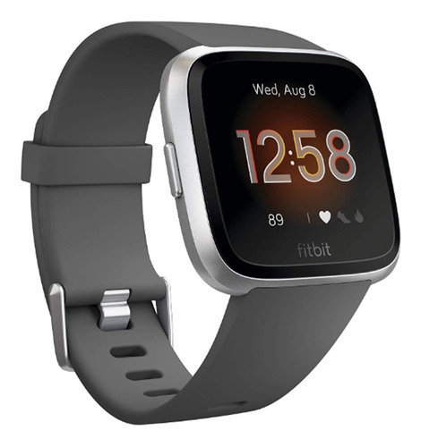 Reloj Inteligente Fitbit Versa Lite Smartwatch Waterproof Color De La Malla Charcoal Color Del Bisel Aluminio Color De La Caja Aluminio