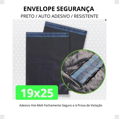 25 Unidade Envelopes 19x25: Saquinho Preto Correios Proteção