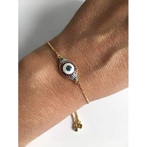 Pulsera Ajustable De Ojo Malévolo Abalón Uso Diario, ...