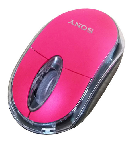 Imagen 1 de 3 de Mouse Usb Optico Sony Usb Led Rosado