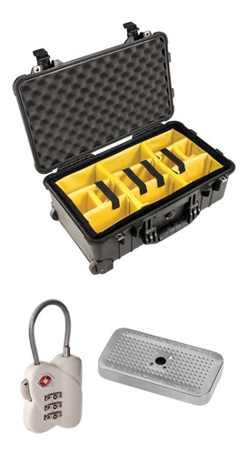 Pelican 1510 Case With Yellow And Black Divider Set, Tsa Loc