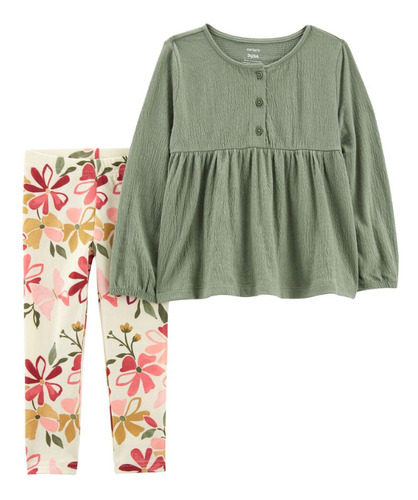 Conjunto Floral Verde (2 Piezas) 1o031610 Carter's