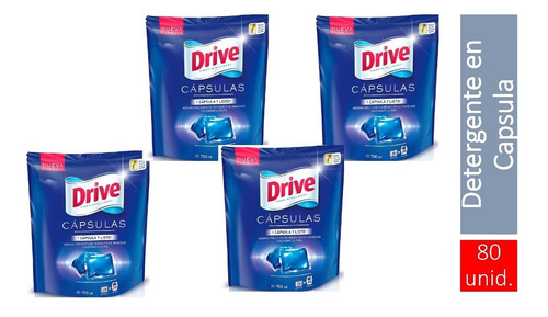 Pack 4 Detergente Drive Pods Cápsula 20un (ariel Home)