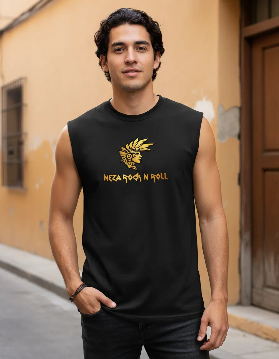 Playera Nezarock  Logo Aztec Original Sin Manga