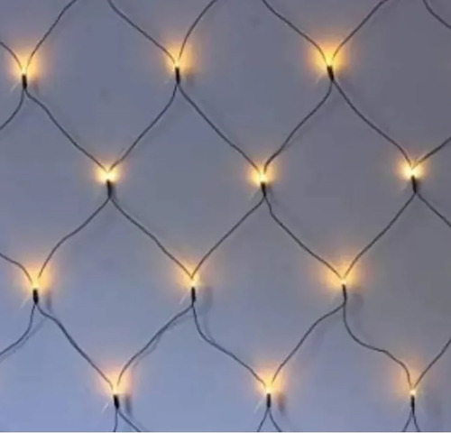 Imagen 8 de 9 de Red Cortina Led Luz Blanca Calido 96 Ext Inter 220v 1.5x1.5m