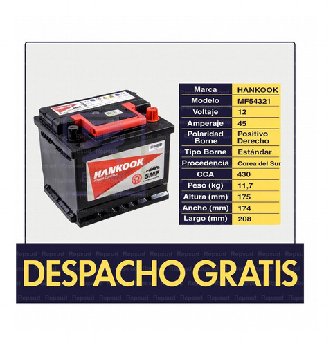 Imagen 2 de 6 de Batería Ford Fiesta 1.6 Cc 2014 Dohc Bencina