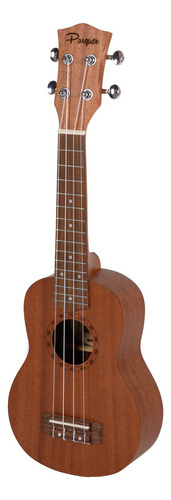 Ukelele Soprano Parquer De Madera Natural Con Funda Color Naranja