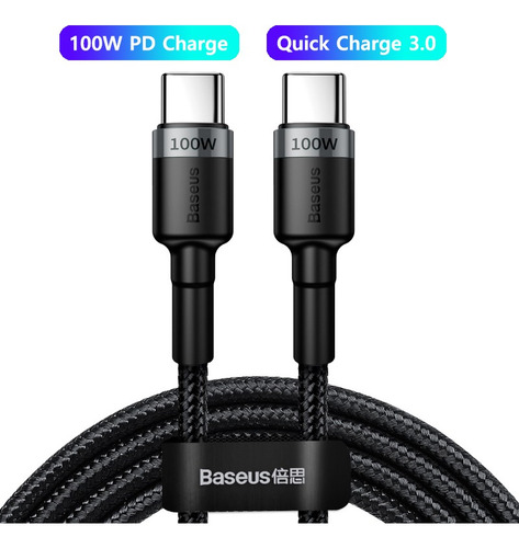 Cable Baseus 2 M Usb Tipo C A C Pd 2.0 Q.c 3.0 100w 20v 5a