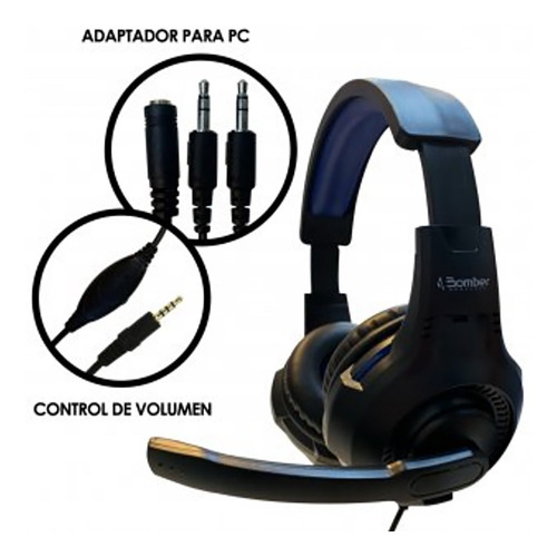 Imagen 3 de 7 de Auriculares Gamer Pc Xbox Ps4 Con Cable Con Microfono Hb18