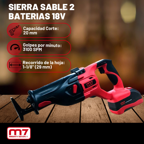 Sierra Sable 18v Mighty Seven M7 Drs-101 2 Baterías
