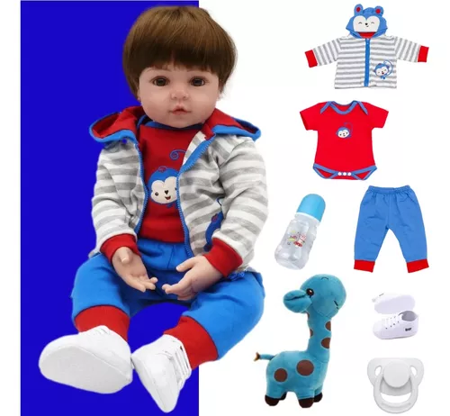 Bebê Reborn Menino Arthur Corpo Inteiro Silicone Pode Dar Banho :  : Brinquedos e Jogos