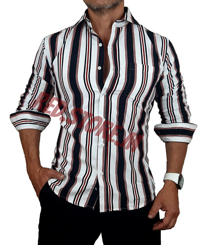 Camisa A Rayas Hombre Modelo 3