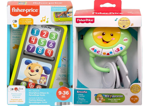 Set De Llaves Aprende Conmigo Y Smartphone De Fisher Price Verde Celular
