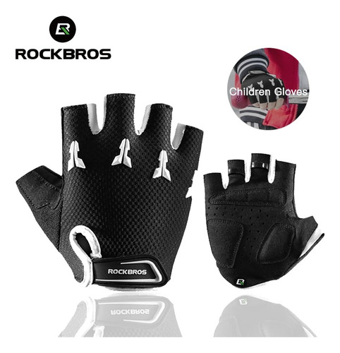 Guantes Rockbros Para Niñas/niños Talla M Negro P/bicicleta