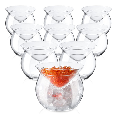 Wilzing Juego De 9 Vasos De Caviar Martini Sin Tallo, Soport