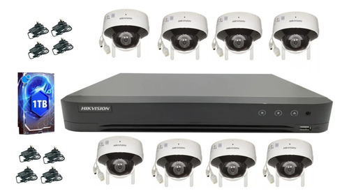 Kit Seguridad Ip Hikvision Dvr 16ch+8 Camaras Wifi 2mp 1tera