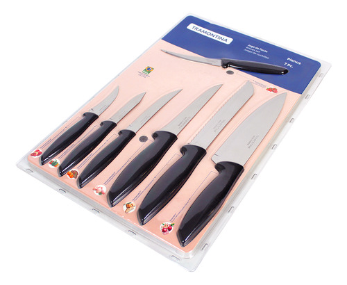 Cazo 18 Cm + Juego De Cuchillos 7 Pzas Plenus Tramontina