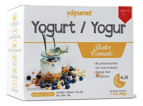 Yogourmet Liofilizado Fermento De Yogur Sobre Y A Color Blanco Frecuencia N A N/a