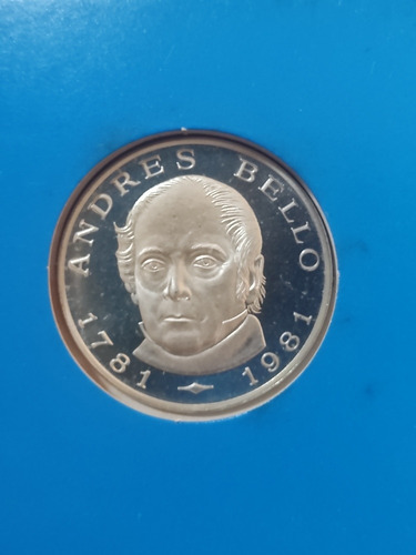 Moneda De Plata Bicentenario Del Nac.  Don Andrés Bello 