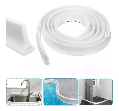 Barrera De Agua De Silicona Para Umbral De Baño 3m