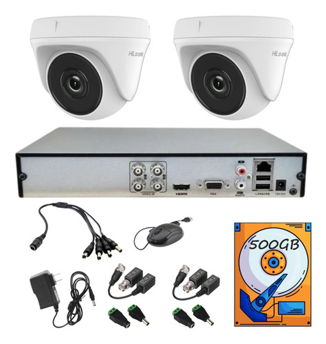 Kit Circuito Cerrado Hilook 2 5mp Domo Baluns 500gb