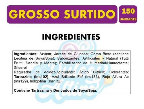 Chicle Grosso Sabores Surtidos Caja Con 150 Gomas De Mascar