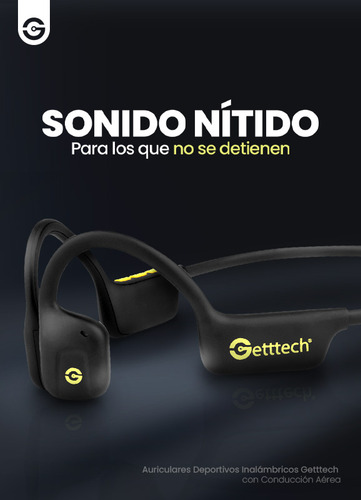 Audifonos Deportivos Getttech Inalambricos Negro