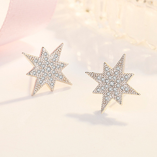 Pendientes De Moda Con Pendientes De Estrella Cinco Puntas