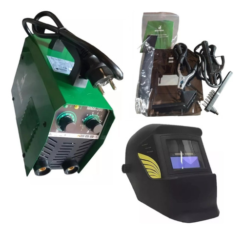 Soldadora Inverter 200 Amper Con Sus Accesorios+casco- Hnt