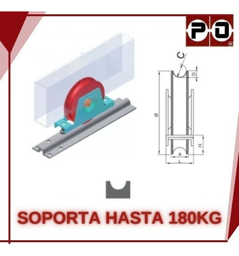Rueda 8 Cm C/base Para Porton Corredizo