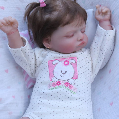 Bebê Reborn Realista Baby Any Menina Olhos Fechados Doll