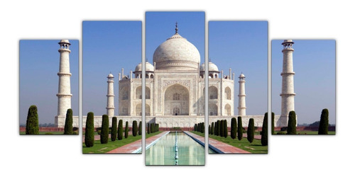 Cuadros Modernos Taj Mahal Maravilla 5pz Cuadros Decorativos