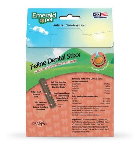 Imagen 3 de 6 de Premios Para Gatos Dental Stixx Salmón Y Calabaza