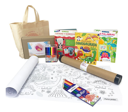Set De Arte Para Niños Didáctico Leer Pintar Con Materiales