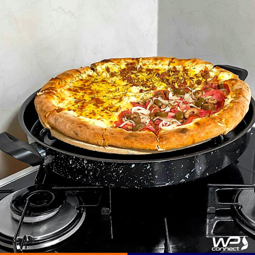 Forno Para Pizza Portátil Pedra Refratária Com Pá Alumínio