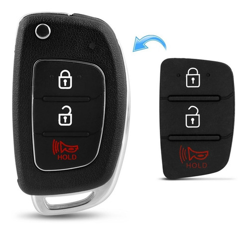 Imagem 1 de 3 de Capa Chave Canivete Hyundai Hb20 Hb20s Hb20x Keypad 3 Botões