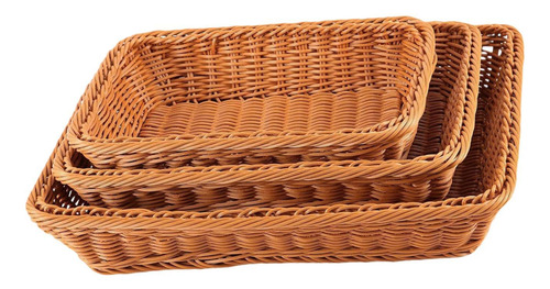 Cesta De Pan De 3 Piezas, Cesta De Frutas Tejida A Mano,